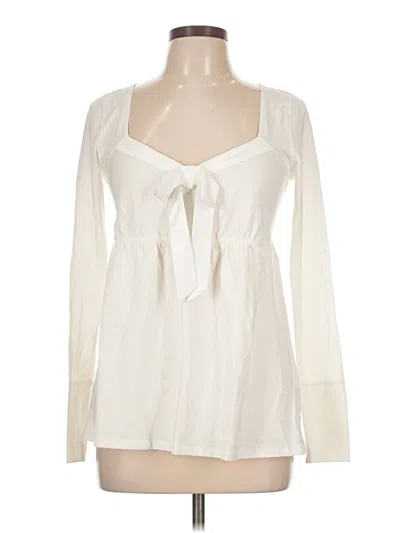 Pre-owned Hollister Long Sleeve Blouse In White