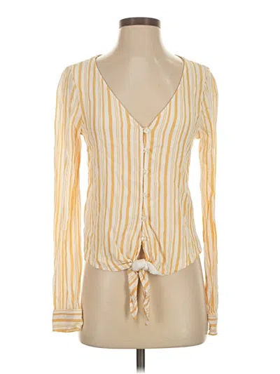 Pre-owned Hollister Long Sleeve Blouse In Yellow