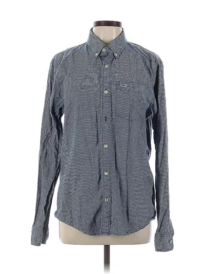 Pre-owned Hollister Long Sleeve Button Down Shirt In Blue