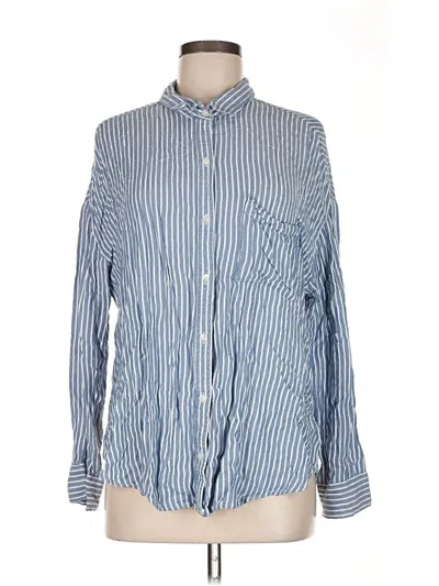 Pre-owned Hollister Long Sleeve Button Down Shirt In Blue