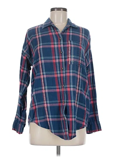 Pre-owned Hollister Long Sleeve Button Down Shirt In Blue