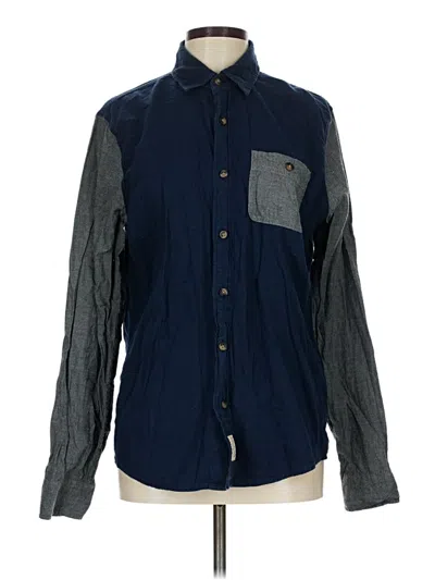 Pre-owned Hollister Long Sleeve Button Down Shirt In Blue
