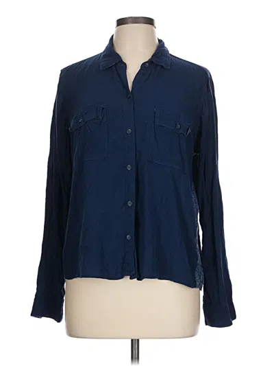 Pre-owned Hollister Long Sleeve Button Down Shirt In Blue