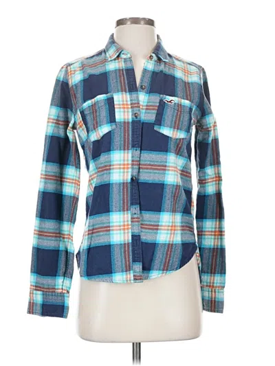 Pre-owned Hollister Long Sleeve Button Down Shirt In Blue