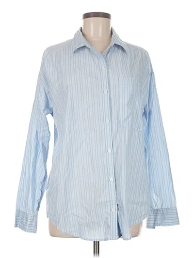 Pre-owned Hollister Long Sleeve Button Down Shirt In Blue