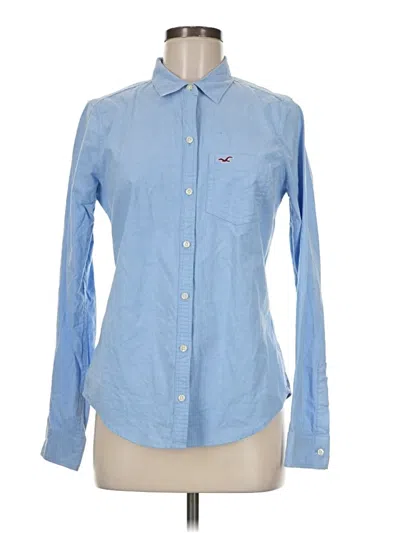 Pre-owned Hollister Long Sleeve Button Down Shirt In Blue