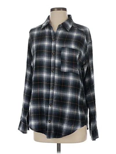 Pre-owned Hollister Long Sleeve Button Down Shirt In Blue