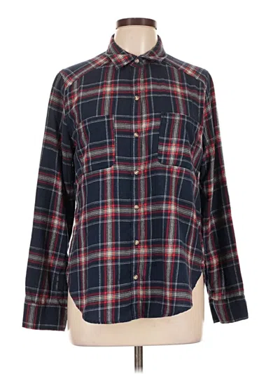 Pre-owned Hollister Long Sleeve Button Down Shirt In Blue
