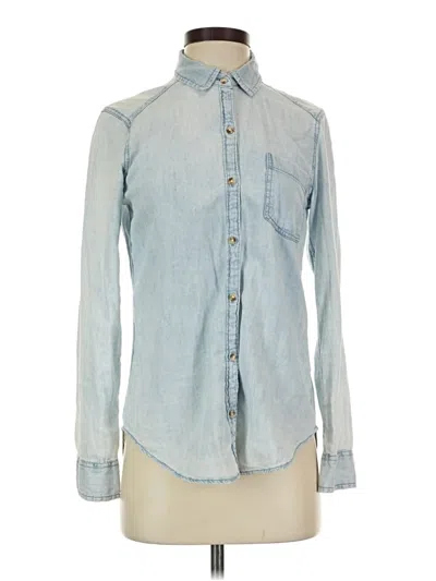 Pre-owned Hollister Long Sleeve Button Down Shirt In Blue