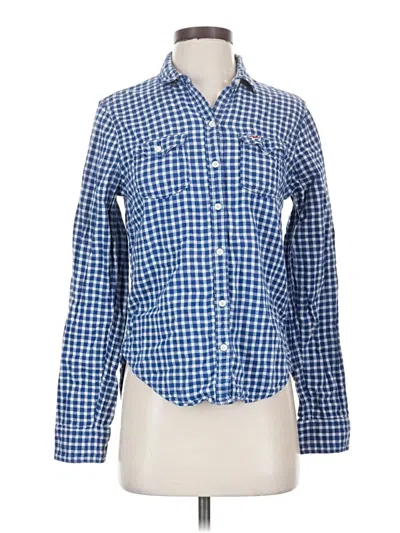 Pre-owned Hollister Long Sleeve Button Down Shirt In Blue