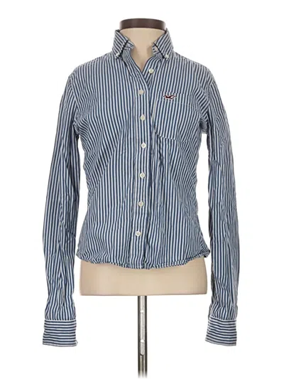 Pre-owned Hollister Long Sleeve Button Down Shirt In Blue