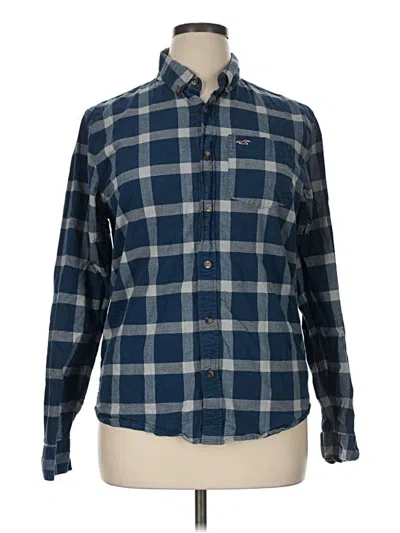 Pre-owned Hollister Long Sleeve Button Down Shirt In Blue