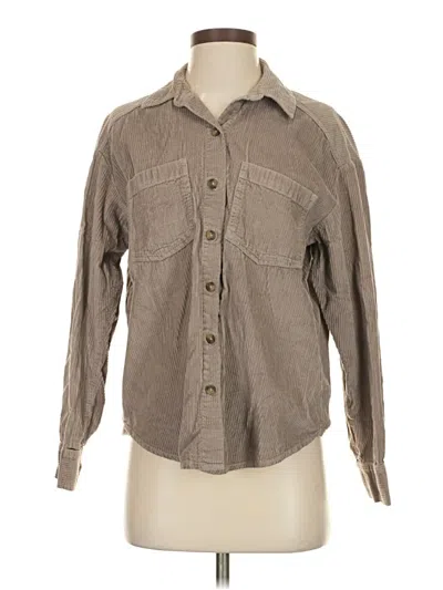 Pre-owned Hollister Long Sleeve Button Down Shirt In Brown