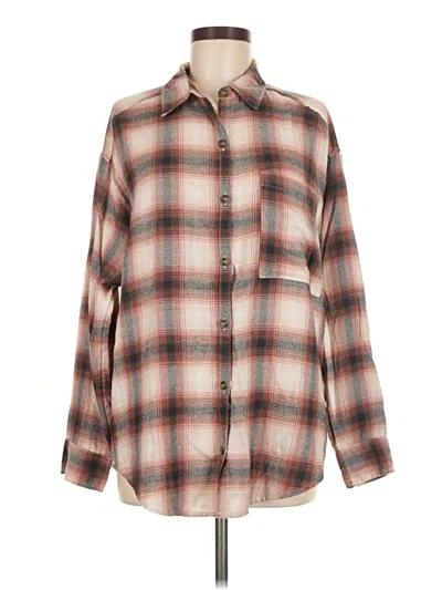 Pre-owned Hollister Long Sleeve Button Down Shirt In Brown