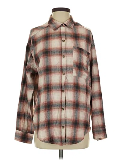 Pre-owned Hollister Long Sleeve Button Down Shirt In Brown