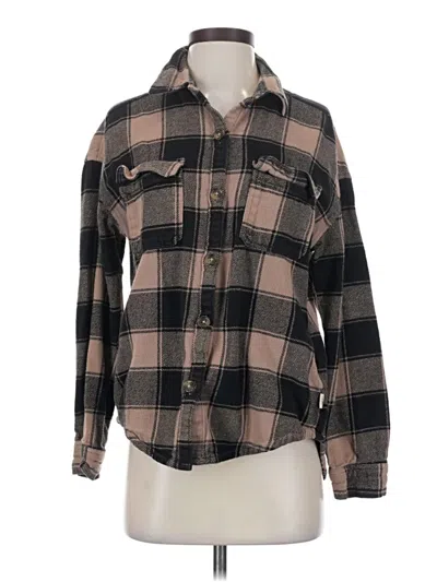 Pre-owned Hollister Long Sleeve Button Down Shirt In Brown
