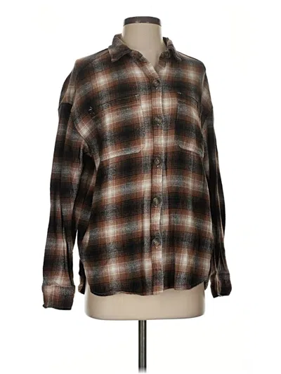 Pre-owned Hollister Long Sleeve Button Down Shirt In Brown