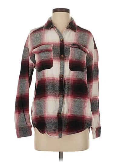 Pre-owned Hollister Long Sleeve Button Down Shirt In Burgundy