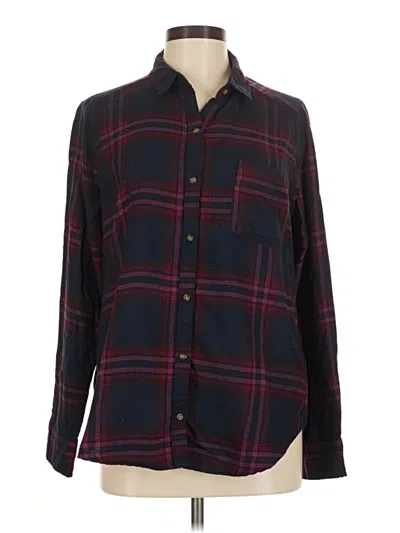 Pre-owned Hollister Long Sleeve Button Down Shirt In Burgundy