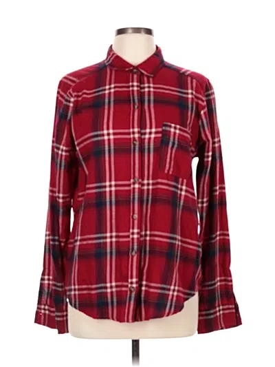Pre-owned Hollister Long Sleeve Button Down Shirt In Burgundy