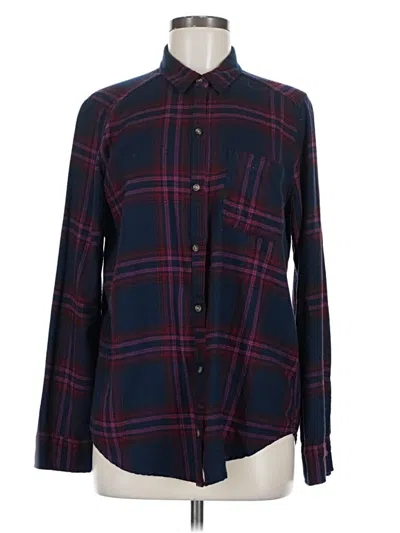 Pre-owned Hollister Long Sleeve Button Down Shirt In Burgundy