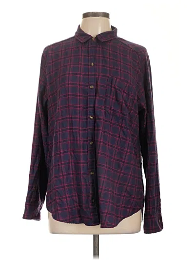Pre-owned Hollister Long Sleeve Button Down Shirt In Burgundy