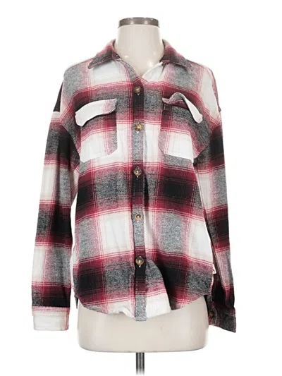 Pre-owned Hollister Long Sleeve Button Down Shirt In Burgundy