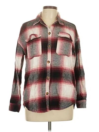Pre-owned Hollister Long Sleeve Button Down Shirt In Burgundy