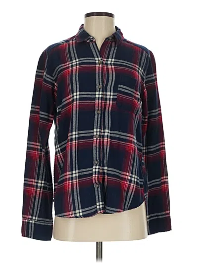 Pre-owned Hollister Long Sleeve Button Down Shirt In Burgundy