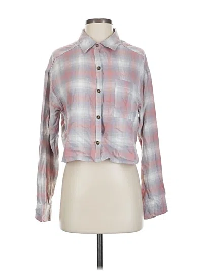 Pre-owned Hollister Long Sleeve Button Down Shirt In Gray