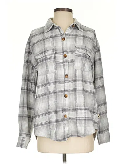 Pre-owned Hollister Long Sleeve Button Down Shirt In Gray