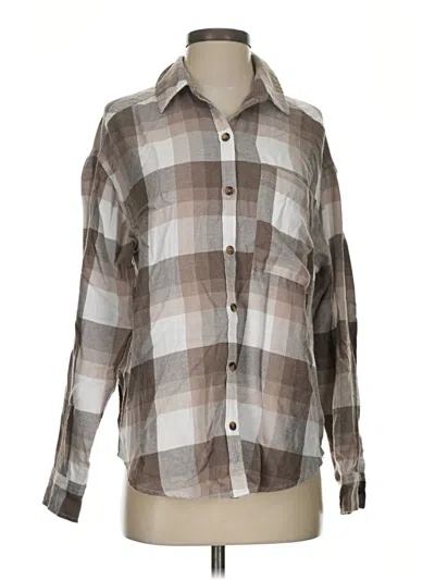 Pre-owned Hollister Long Sleeve Button Down Shirt In Gray
