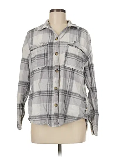 Pre-owned Hollister Long Sleeve Button Down Shirt In Gray