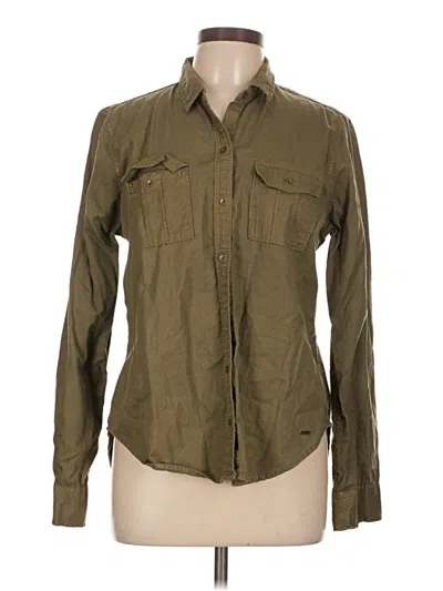 Pre-owned Hollister Long Sleeve Button Down Shirt In Green