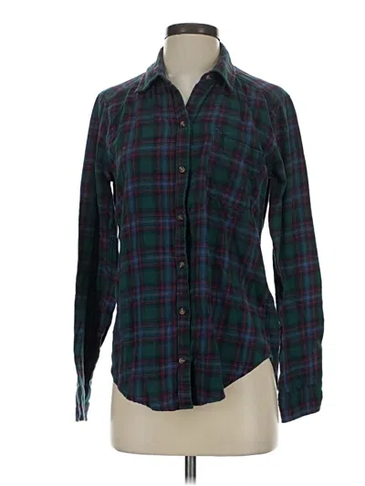 Pre-owned Hollister Long Sleeve Button Down Shirt In Green