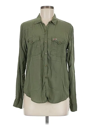 Pre-owned Hollister Long Sleeve Button Down Shirt In Green