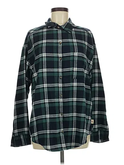 Pre-owned Hollister Long Sleeve Button Down Shirt In Green