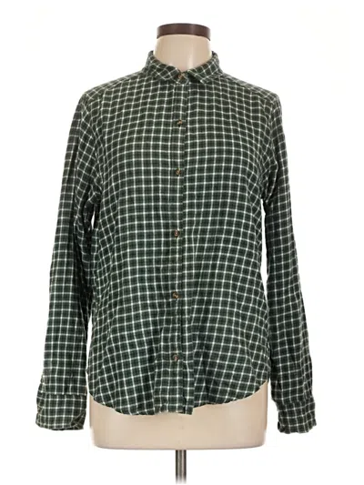 Pre-owned Hollister Long Sleeve Button Down Shirt In Green