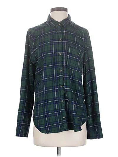 Pre-owned Hollister Long Sleeve Button Down Shirt In Green