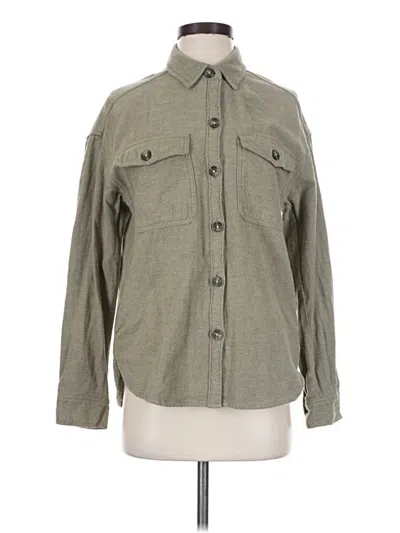 Pre-owned Hollister Long Sleeve Button Down Shirt In Green