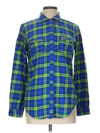 Pre-owned Hollister Long Sleeve Button Down Shirt In Green