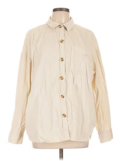 Pre-owned Hollister Long Sleeve Button Down Shirt In Ivory