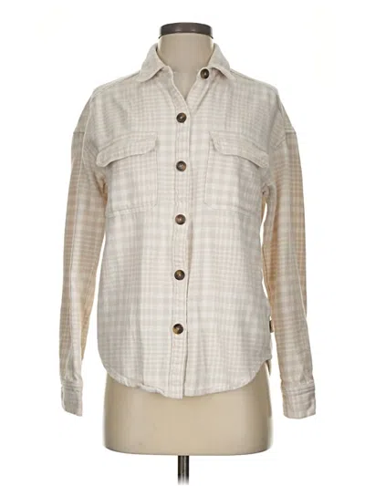 Pre-owned Hollister Long Sleeve Button Down Shirt In Ivory
