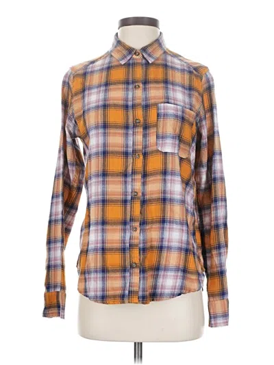 Pre-owned Hollister Long Sleeve Button Down Shirt In Orange