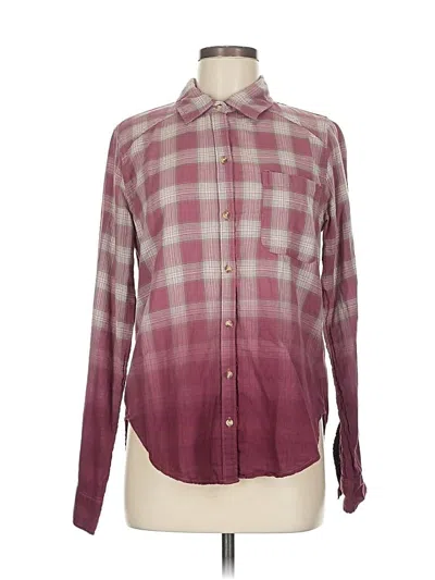 Pre-owned Hollister Long Sleeve Button Down Shirt In Pink