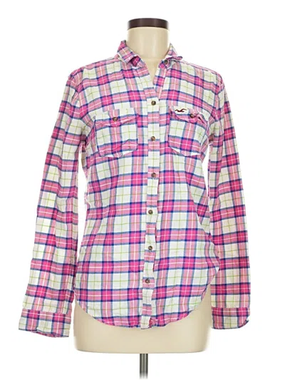 Pre-owned Hollister Long Sleeve Button Down Shirt In Pink
