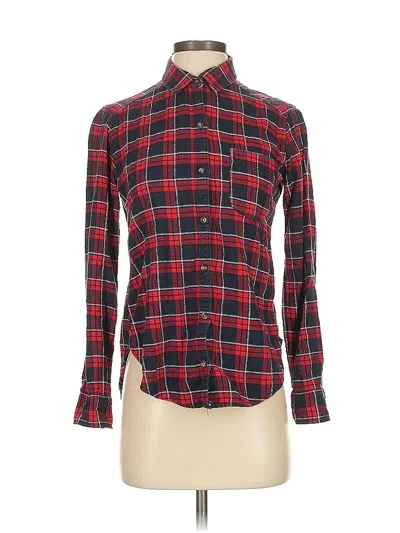 Pre-owned Hollister Long Sleeve Button Down Shirt In Red