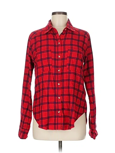 Pre-owned Hollister Long Sleeve Button Down Shirt In Red