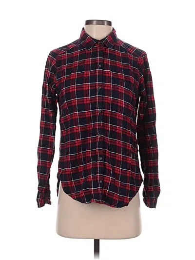 Pre-owned Hollister Long Sleeve Button Down Shirt In Red