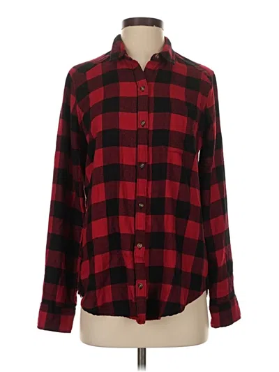 Pre-owned Hollister Long Sleeve Button Down Shirt In Red